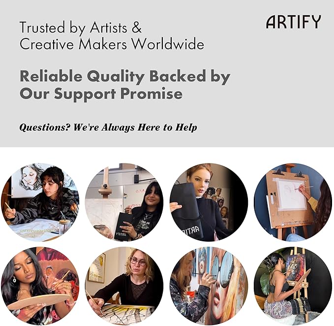 ARTIFY 24 Pieces Synthetic Hog Bristle Nylon Paint Brush Set- Expert Series Paintbrushes for Acrylic, Oil – No Shedding, Canvas Roll Case, Artist Gifts Art Supplies