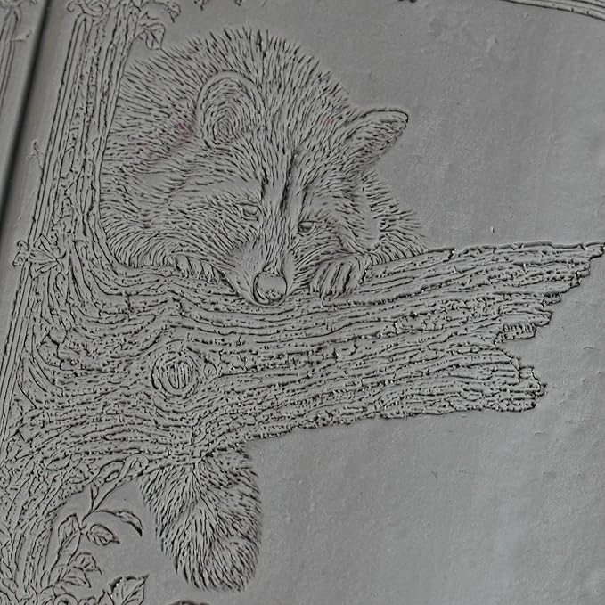 Raccoon Clay Texture Roller (4") - Forest Set #01 - Embossing Pattern Roller for Polymer & Ceramic Clay, Pottery & Crafts