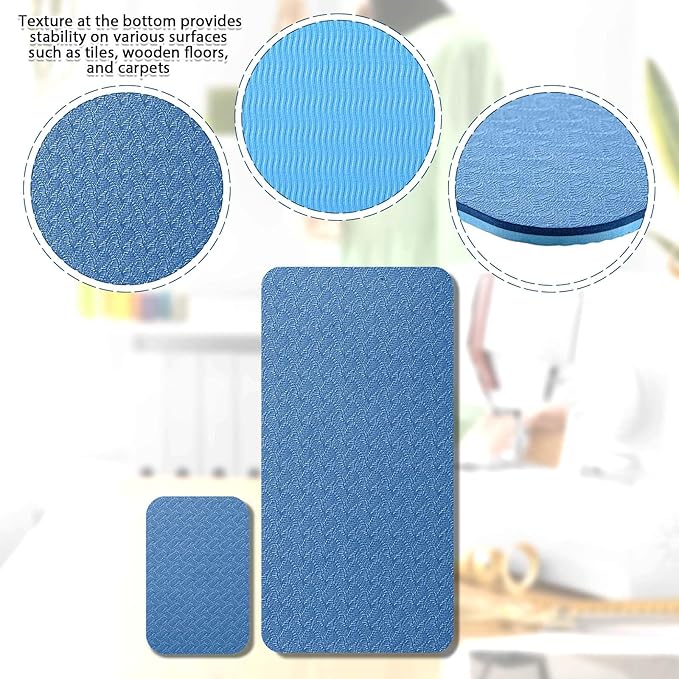 2 Pcs Sewing Machine Muffling Mat Pedal Sewing Mat Reduce Vibrations Noise No Slip Machine Accessories for Quilting(17'' X 36'' and 9'' X 14'',Blue)