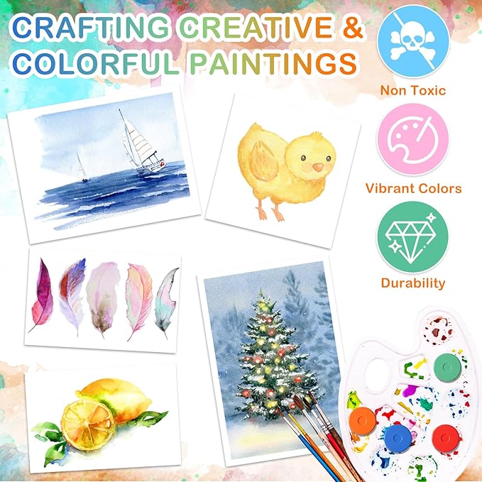 Nuanchu 90 Pcs Tempera Paint Cakes 15 Colors Tempera Paint Washable Art Supplies for Painting Drawing Crafts Activities