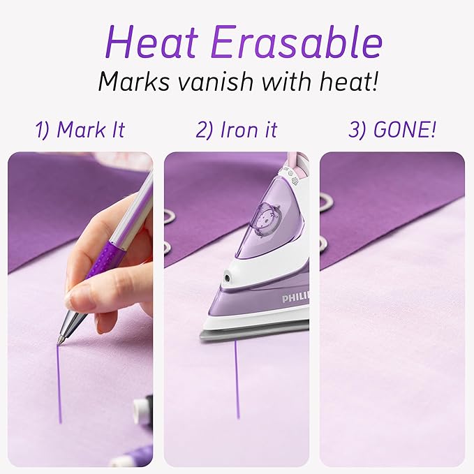 Lange & König Heat Erasable Fabric Marking Pens for Sewing - Sewing supplies quilting supplies sewing accessories sewing gifts quilting gifts embroidery supplies