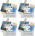 ESRICH 104PCS Acrylic Paint Canvas Set, Acrylic Painting Kit with 4 Set of 12 Colors Acrylics Paint,Paint Brushes,Canvas, Wooden Easels, Art Plates, Art Painting Supplies for Kids Adults Beginners