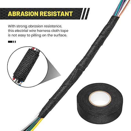 Oyviny Electrical Wire Harness Cloth Tape - 1 Inch x 50 Feet, Self-Adhesive, Noise Dampening, For Automobile, Engine & Audio Wiring