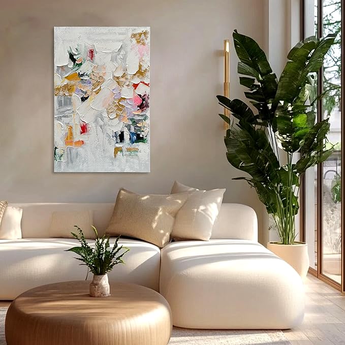 Art Hand-Painted Abstract Oil Painting with Thick Texture and Rich Colors, 36x24 inches, is Suitable for Decorating The Walls of Art Homes.Decorative Art Painting