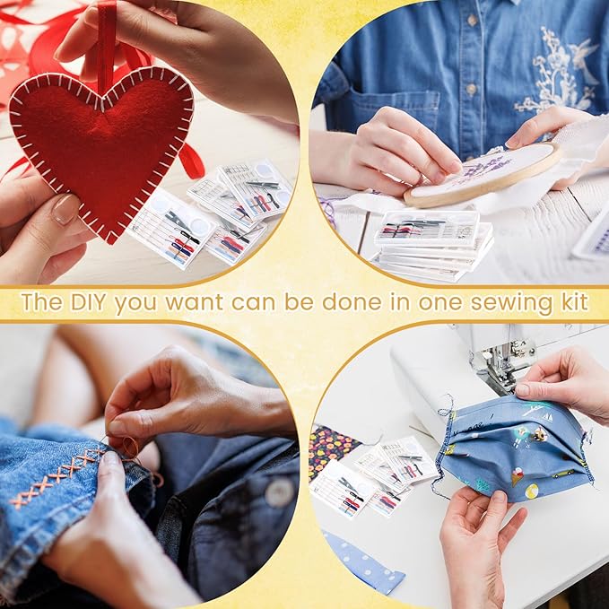 Knitgrip 72 Boxes Travel Sewing Kit Mini Sewing Kits Bulk Portable Pocket Sewings Supplies Accessories DIY with Needle Thread Buttons Scissors for Adults Teen Beginner Mom Grandma Women Gifts