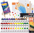 Yeeart Acrylic Paint Set, 52 Piece Professional Painting Supplies Kit with Wood Easel and Paiting Paper, 24 Colors Acrylic Paint, 2 * 10 Brushes, Premium Paint Kit