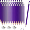 36 PCS Purple Checking Pencils Erasable Colored Pencils with Eraser Pre-Sharpened 2 HB for Checking, Grading, Tests & Office/School Supplies (Purple)