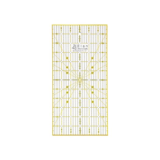 Elan 6 x 12 Inch Quilting Ruler, Fabric Ruler, Acrylic Rulers for Sewing, Quilting Rulers for Patchwork, Sewing Supplies and Accessories