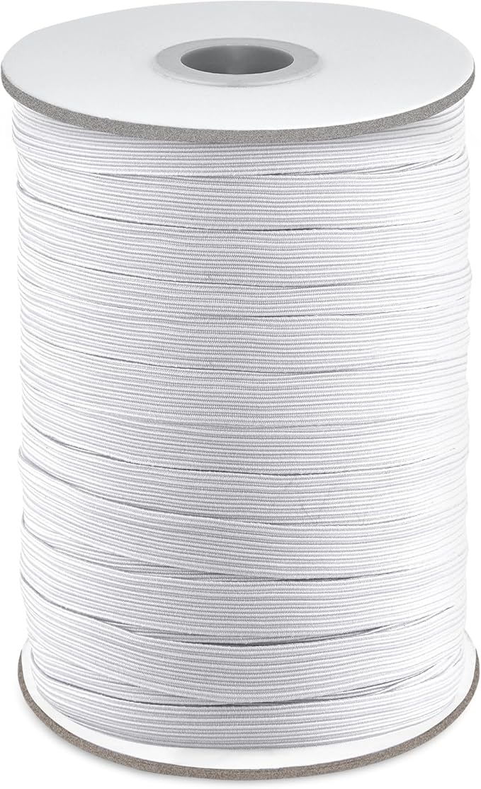 Coopay 100 Yards Length 1/2" Width Elastic Bands Flat Elastic Cord Rope Heavy Stretch Spool Knit for Sewing DIY Projects, Arts & Crafts (White, 1/2 Inch)
