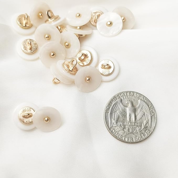 20PCS Sewing Button, White Metal Buttons Suitable for Children's/Women Cardigan Decorative Button (12.5mm)