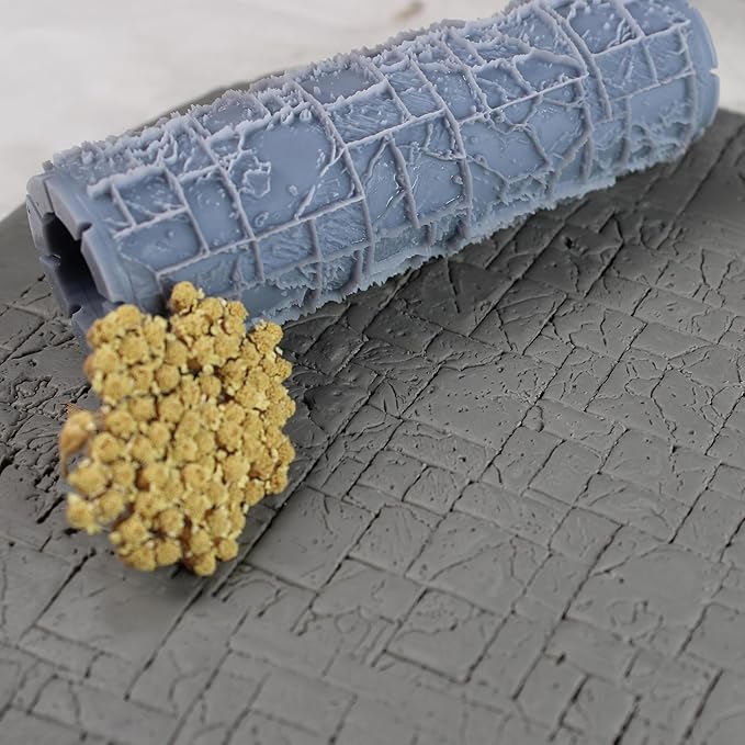Bricks Clay Texture Roller (4") - Seamless Set #02 - Embossing Pattern Roller for Polymer & Ceramic Clay, Pottery & Crafts