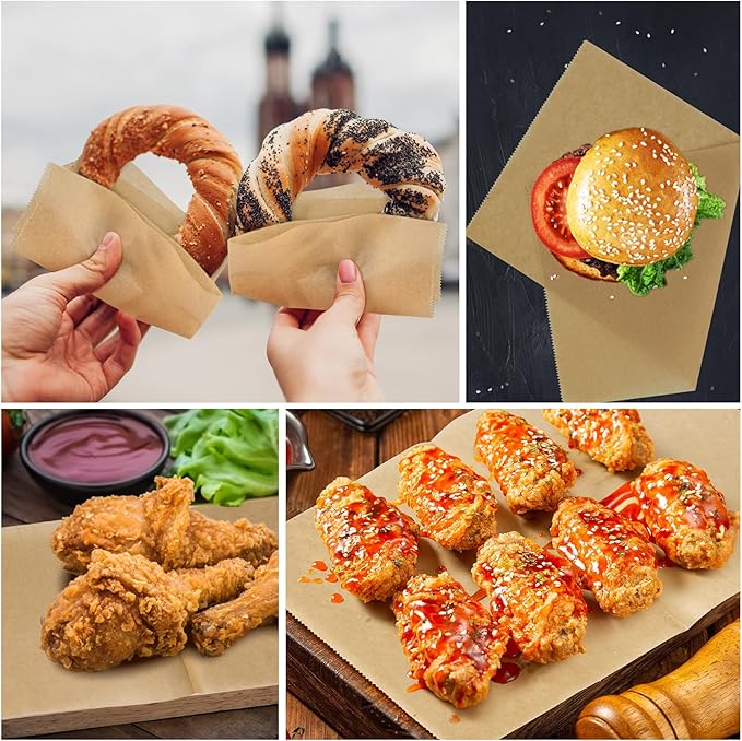 EcoDispose Precut POP UP Deli Paper Sheet Pack of 200, Interfolded Heavy Paper for Food Wrap and Serving (6" x 10-1/2",Kraft)