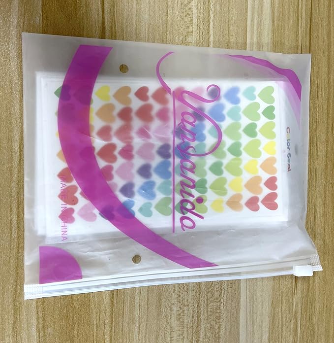 Yansanido 18 Sheets 1512 Pcs Colorful Dot Heart and Star Shape Self Adhesive Stickers, for Scrapbooking and Kid DIY Arts Crafts (Mixed dots,Hearts,Stars, 18 Sheets)