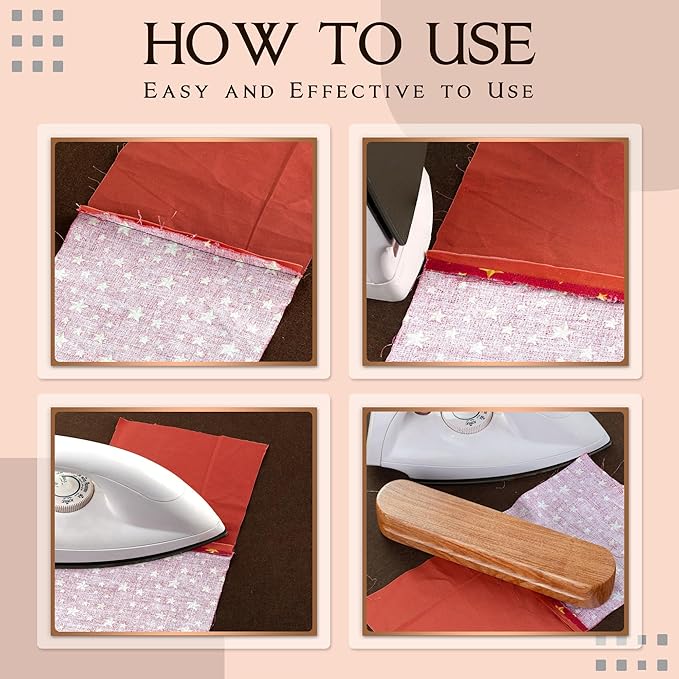 Savina Tailors Clapper for Quilting, Hard Wood Professional Multipurpose Durable for Seam Ironing, Flattening Tool. Great for Setting Fabric Folds, Accenting, Clothing Wrinkle Sewing.