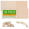 36 Pack Basswood Sheets Board 1/8 Inch Unfinished Wood,3mm Plywood for Laser Cutting,Boards for Crafts for DIY Thin Plywood Sheets Unfinished Wood Boards for Laser Cutting (18inchx12inch)