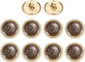 MECCANIXITY Metal Vintage Gold Button 15mm Round Metal Sewing Button Alloy Shank Replacement for Women's Suit Woolen Coat Shirt Dress Sewing Brown Pack of 10