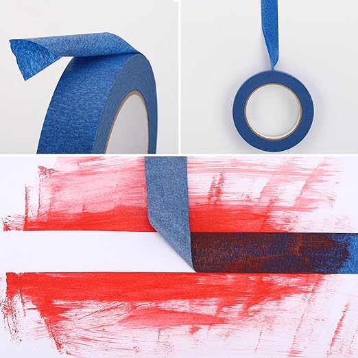 Tbestmax 4 Rolls 220 Yards Painters Tape, 0.94 inch Masking Tape Paint Tape for Painting, DIY Crafts Arts - Blue