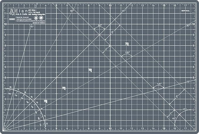 Elan Cutting Mat A3 Gray, Self Healing Cutting Mat 12x18 Inch, 5-Ply Craft Board Gray, Hobby Board for Crafts 12x18 Inch