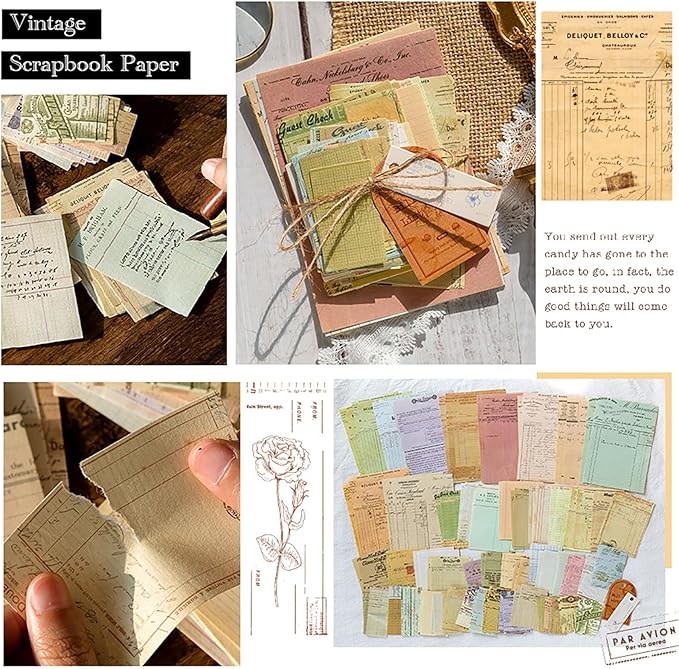 200 Sheets Vintage Newspaper Tickets Scrapbook Paper, Journaling Scrapbooking Supplies Craft Posters Decoupage Paper Ephemera for Junk Journals Card Making Decorative Background