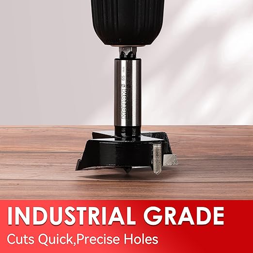 Mollom 2-9/16" (65mm) Forstner Drill Bit for Precise Woodworking with Durable YG8 Carbide Thickness of 2.0mm,This Hinge Cutter Tool is Ideal for Hard Wood, Plastic, Plywood