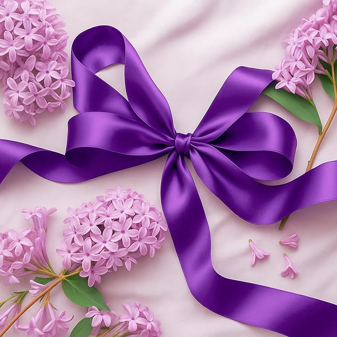 Fullive 1 1/2 Inch Ribbon for Gift Wrapping, 30 Yards Dark Purple Halloween Ribbon, Polyester Satin Ribbons for Birthday Halloween Mardi Gras Decorations DIY Bows Wrapping Bouquet Floral Arrangements