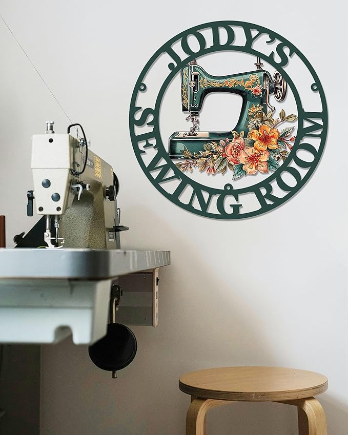 Custom Sewing Room Sign, Personalized Metal Quilting Sign, Sewing Room Decor, Sewing Machine Sign, She Shed Craft Room Decor, Personalized Sewing Gift For Women, Gift for Mother Grandma