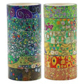 Berkin Arts 12 Rolls Art Floral Designs Washi Tape Set - 15 mm Wide Decorative Adhesive Masking Tape Cloisonnism Colorful Flowers Gustav Klimt Series