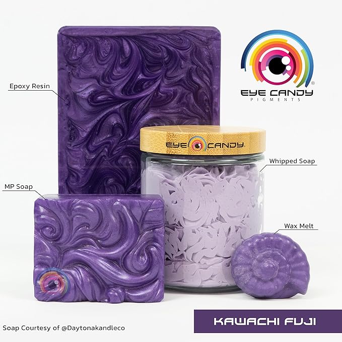 Eye Candy Pigments Premium Purple Mica Powder - Kawachi Fuji (50gr) - for Epoxy, Resin, Soap, Paint, Woodworking, Acrylic Pouring, Bath Bombs, Fishing Lures - DIY Arts and Crafts Additive