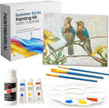 Painting4Real DIY Art Painting Kit for Adults – Learn to Paint Summer Birds with Video Tutorials – 9 Pieces Acrylic Paint Set for Adults –Perfect Christmas Crafts & Holiday Gifts for Art Lovers