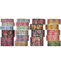 20 Rolls Flowers Washi Tape Set Floral Arts Adhesive Tapes Gold Foil Decorative Masking Tape Sets for Craft, Kids, Scrapbook, DIY, Gift Wrapping