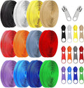 36 Yards 12Pieces #5 Zippers by The Yard for Sewing Assorted Lengths Nylon Coil Zippers with 96 Pcs Colorful and Silver Sliders for Mixed Supplies for Tailor Bag Clothing Pillow DIY Craft (12Colors