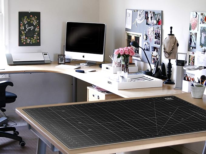 Premium Self Healing Cutting Mat - 36 Inches by 48 inches - A0-3 Layer Quality PVC Construction - Dual Sided, Imperial and Metric Grid Lines - Perfect for Cutting, Sewing, and Crafts