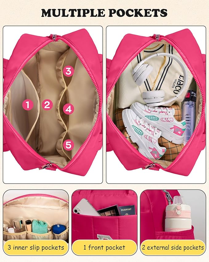 16Th Birthday Gifts for Girls-Dance Bag, Kid Weekender Bags，Girl Overnight Bag with Wet Pocket，Sweet 16 Gifts for Girls-Lightweight Travel Tote Personalized Cheer Bags with Makeup Pouch