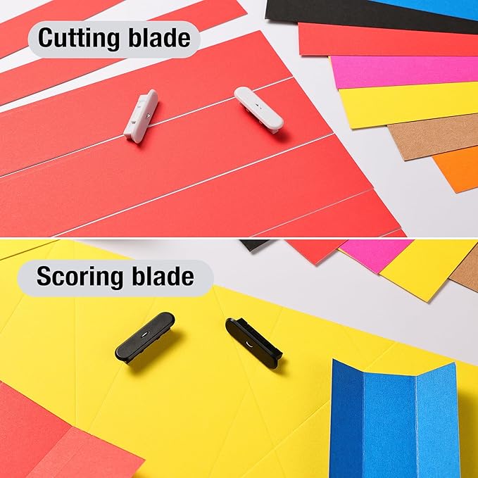 6-Pack Trimmer Replacement Blades for Fiskars Paper Trimmer, Replacement Blade for All Series of Fiskars/Portable&Precision Trimmer,Arts and Crafts,4 Cutting&2 Scoring Blades,Slider,Ice Blue