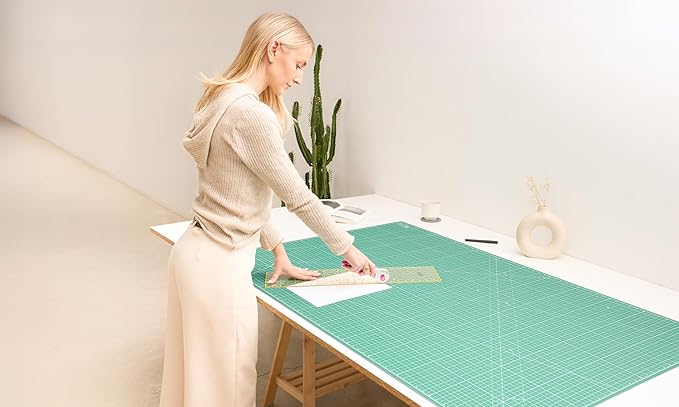 Elan Cutting Mat 36x60 Green, Extra Large Self Healing Cutting Mat 36 x 60 Inch, 5-Ply Craft Board Green, Hobby Board for Sewing and Quilting