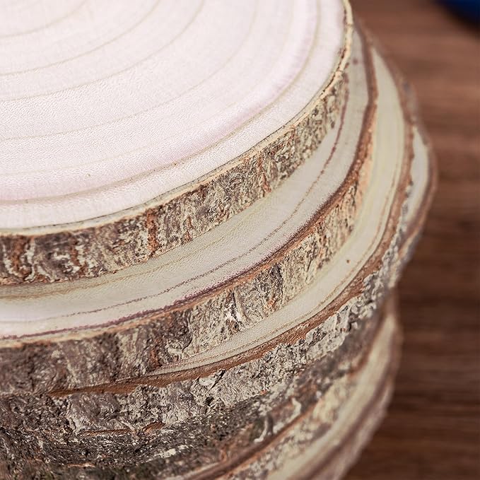10 Pcs Natural Paulownia Wood Slices 6-7 Inches,Wood Slices for Centerpieces Table Decorations,Unfinished Rounds Wood for Crafts,Wood Slice for Rustic Wedding Decoration Projects
