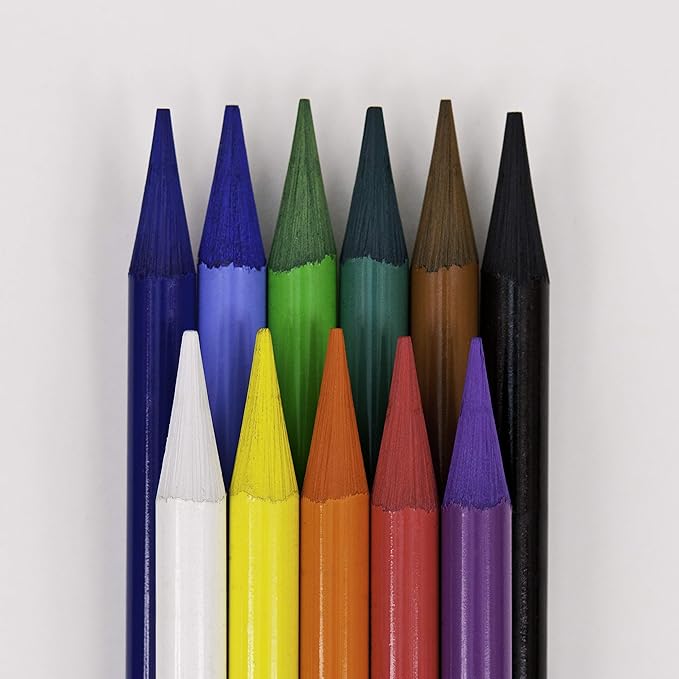 Koh-I-Noor Progresso Woodless Colored 12-Pencil Set, Assorted Colored Pencils (FA8756.12)