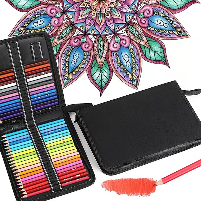 Blue Colored Pencils,Oil Based Wooden Colored Pencil Set for Adults Coloring Books Drawing Sketching Art Supplies 24 Color