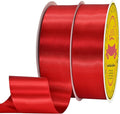 100 Yards Red Satin Ribbon Polyester Ribbon for Gift Wrapping Very Suitable for Weddings Party Hair Bow Invitation Decorations and More（1-1/2 inch X 50Yards X 2 Roll）