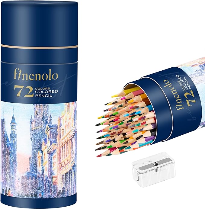 72 Colored Pencils for Adult Coloring Books, Soft Core, Art Drawing Pencils for Artists Kids Beginners, Coloring Pencils Set with Sharpener for Coloring, Sketching, Painting