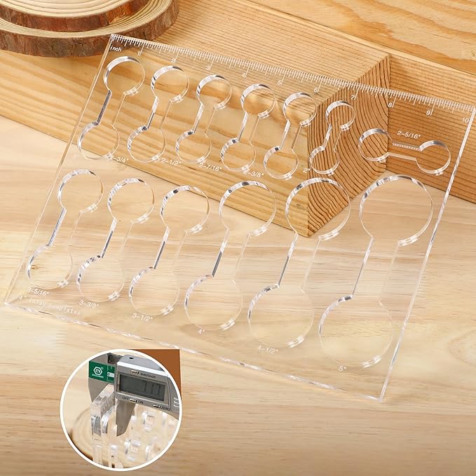 Router Templates for Woodworking,Router Jig Dumbbell Inlay Templates Decorative,13-in-1 DogBone Router Templates(10 * 7.8 inches)