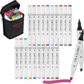 Crafts 4 All Fabric Markers for Clothes - Pack of 20 No Fade, Dual Tip Permanent Fabric Pens - No Bleed, Machine Washable Shoe Markers for Fabric Decorating - Laundry Marker, Erases Stains Easily