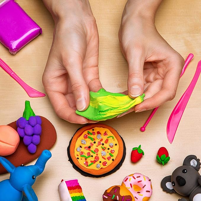 Artsity Air Dry Clay, 24 Colors Modeling Set with 3 Sculpting Tools, Magic Foam Clay for Kids and Adults, Gift for Boys and Girls
