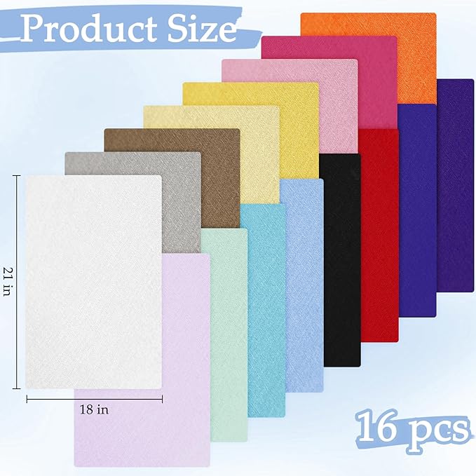 18 * 21inch Cotton Fabric, Premium Fabric Pure Quilting Fat Quarter Bundles Patchwork for Sewing DIY Craft (Colorful-16, 16PCS)