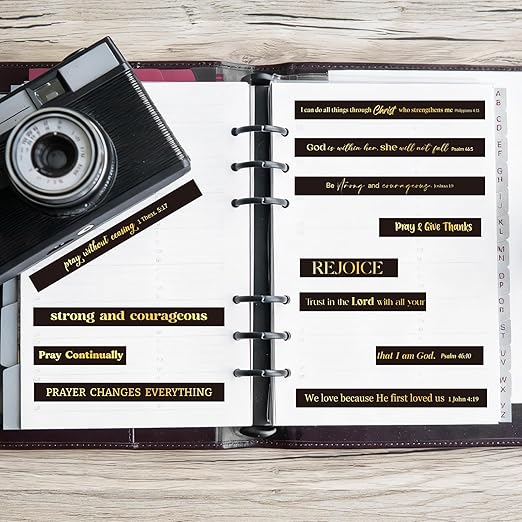 Janlaugh 24 Rolls Christian Washi Tape for Bible Journaling Gifts Bulk Religious Inspirational Scripture Supplies Black Bible Verse Washi Tape for Study Crafting New Year DIY Gifts