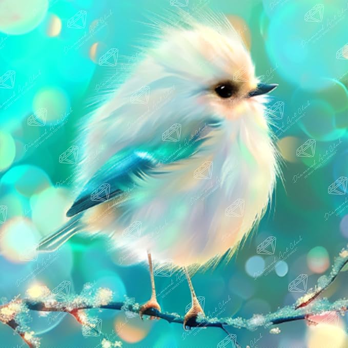 DIAMOND ART CLUB Good Morning - Bird Diamond Painting Kit, Fun DIY Crafts for Adults, Round Diamond Art Canvas, 13" x 13"