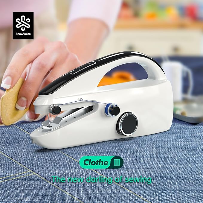Handheld Sewing Machine,Two dear,Mini sewing machine,Easy to Use and Fast Stitch Suitable for Clothes,Fabrics, DIY Home Travel Electric Handheld Sewing Machine.Black