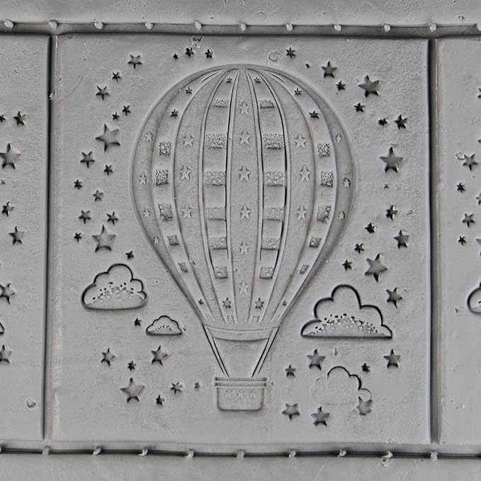 Hot Air Balloon Clay Texture Roller (4") - America Set #01 - Embossing Pattern Roller for Polymer & Ceramic Clay, Pottery & Crafts