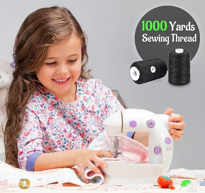 2PCS Thread - 1000Yard Black All Purpose Sewing Machine Thread for Sewing