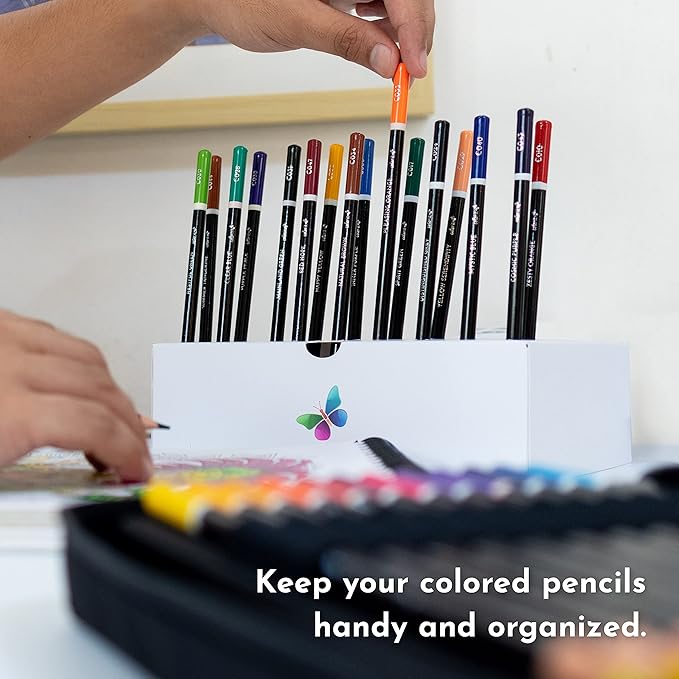 ColorIt 72 Colored Pencils for Artists - Art Tools for Coloring, Drawing & Sketching - Comes with Travel Case, Sharpener & Holder, Plus Bonus Present Box - Colored Pencil Case